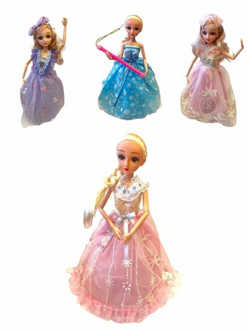 Dancing princess dolls toy rotating dancing princess with light and music