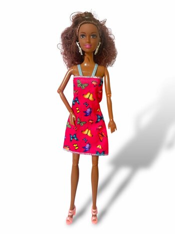 Toy Dark Brown Doll with Curly Hair 30cm A