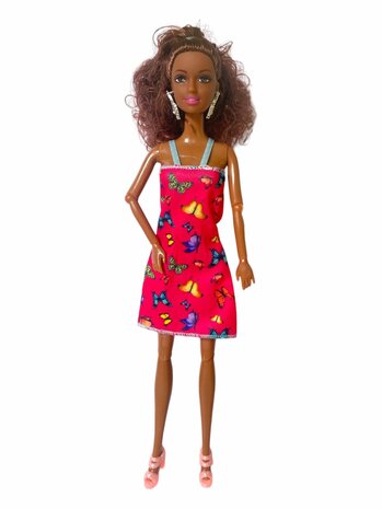 Toy Dark Brown Doll with Curly Hair 30cm A