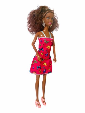 Toy Dark Brown Doll with Curly Hair 30cm A