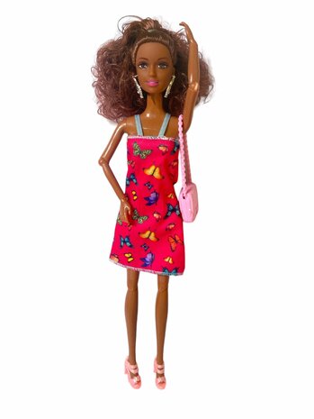 Toy Dark Brown Doll with Curly Hair 30cm A