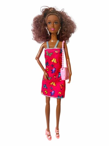 Toy Dark Brown Doll with Curly Hair 30cm A