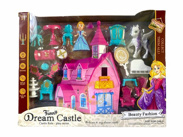 Princess Castle - Playset Dream Castle plus Plus musique et lumi&egrave;re 19 accessoires