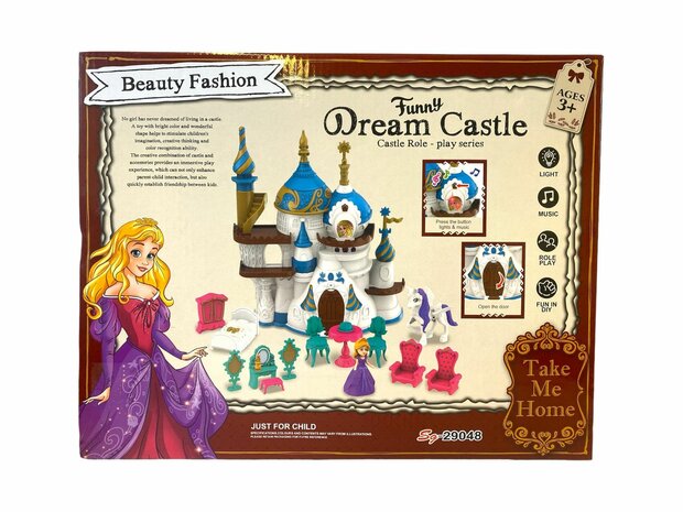 Princess Castle - Playset Dream Castle plus Plus musique et lumi&egrave;re 17 accessoires