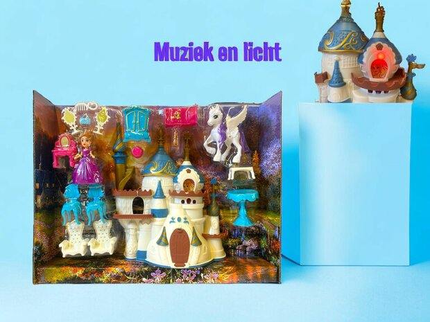 Prinsessenkasteel - Speelset Dream Kasteel plus Plus muziek en licht 17 accessoires