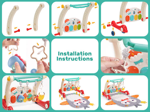 Baby Walker + Babymatte Lernspielzeug f&uuml;r Babys 2in1