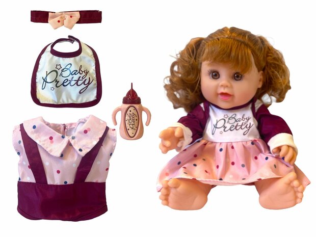 Faishon Baby Doll New Born Baby - 28 cm - fonction boisson et miction + Son