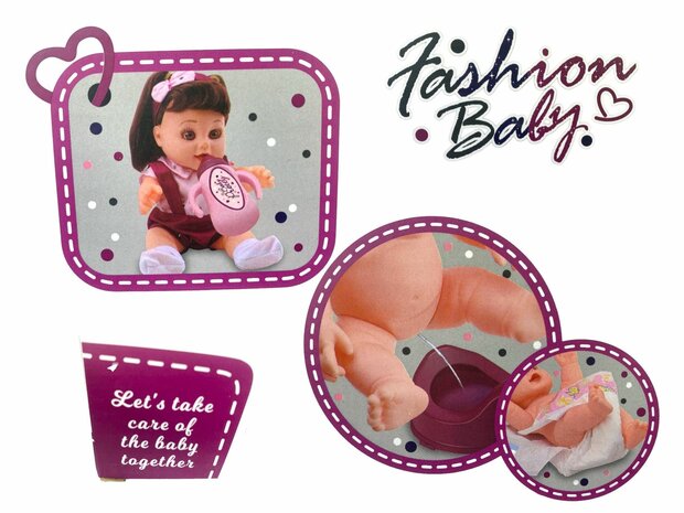 Faishon Babypuppe Neugeborenes Baby &ndash; 28 cm &ndash; Trink- und Urinierfunktion + Sound