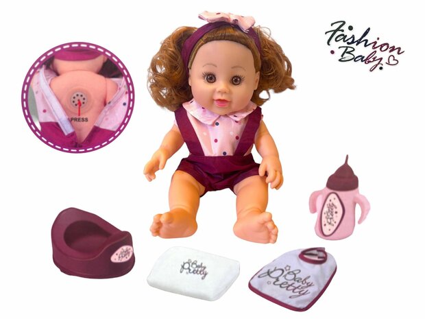 Faishon Baby Doll New Born Baby - 28 cm - fonction boisson et miction + Son