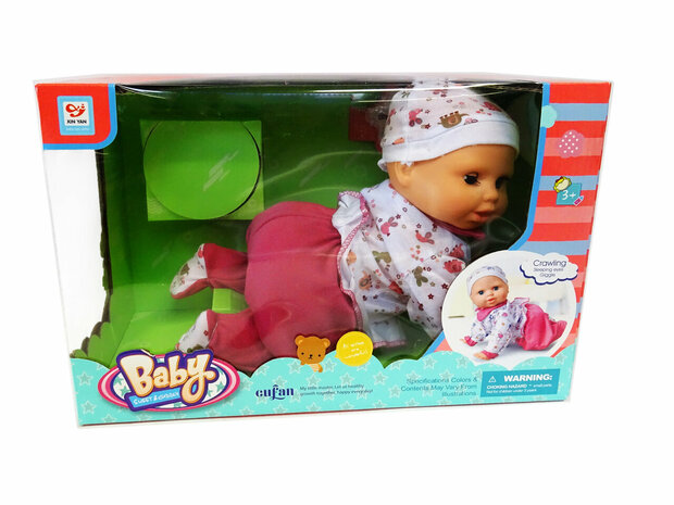 CRAWLING BABY  KRUIP BABY POP SPEELGOED BABY SWEET&amp;CUDDLY - MET GELUID (32CM)