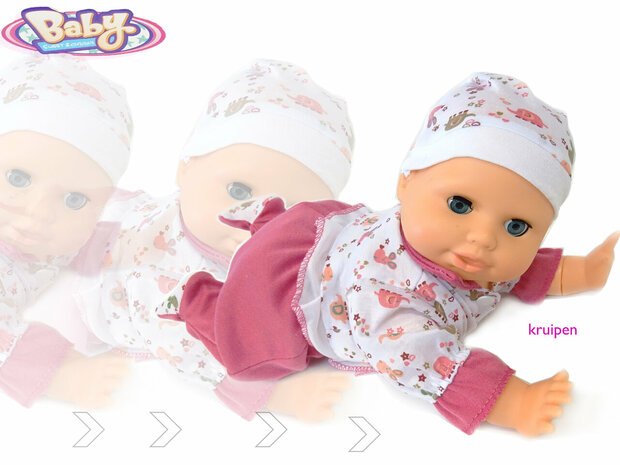 CRAWLING BABY  KRUIP BABY POP SPEELGOED BABY SWEET&amp;CUDDLY - MET GELUID (32CM)