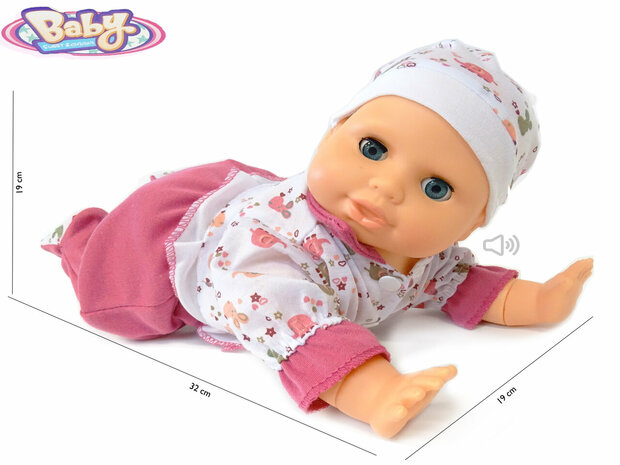 Krabbelndes Baby, krabbelndes Baby, Puppenspielzeug, s&uuml;&szlig; und kuschelig, mit Ton (32 cm)