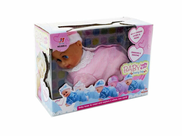 CRAWLING BABY KRUIPENDE BABY POP-KAN KRUIPEN EN DANSEN-MET GELUID (20CM)