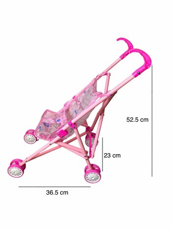 Bonnie Babypop + kinderwagen 52 cm voor meisjes pop 40 cm