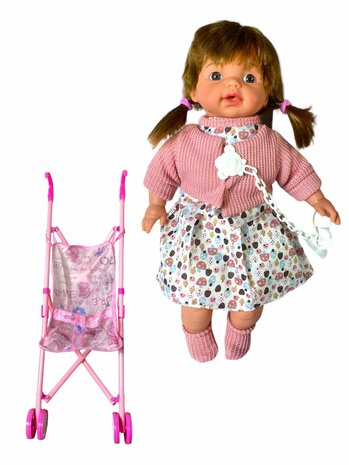 Bonnie Baby poup&eacute;e + poussette 52 cm pour poup&eacute;e fille 40 cm