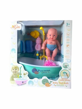 Baby Doll Bathroom Set with Water Sprays Functional Shower A