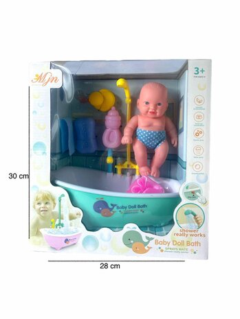 Baby Doll Bathroom Set with Water Sprays Functional Shower A