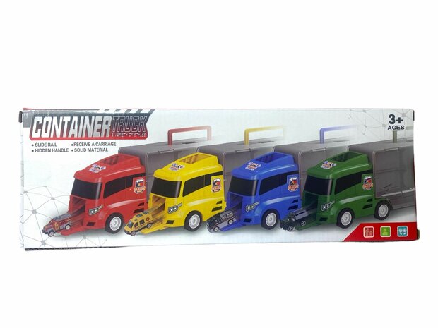 BRANDWEER VRACHTWAGEN TRUCK TRANSPORTER - 6-DELIG SET KOFFER - 36CM