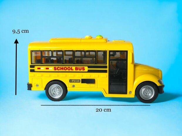 Bus scolaire am&eacute;ricain lumineux et sonore 20 cm jaune.