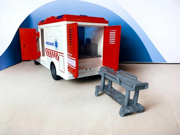 AMBULANCE TOY VEHICLE 27 cm - WITH SIREN - SOUND AND LIGHTS