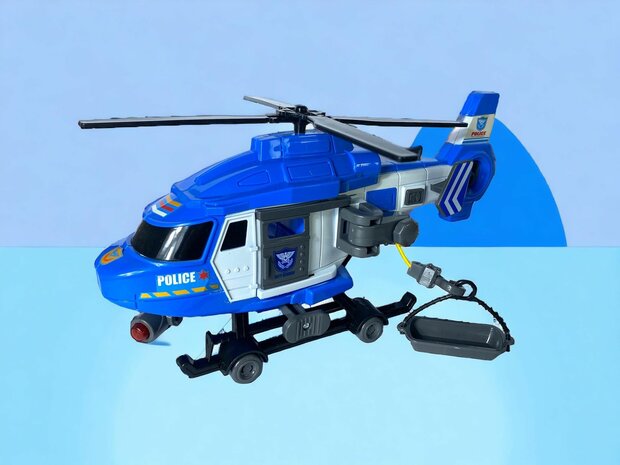 Rettungshubschrauber, POLIZEI mit Licht und Ton.