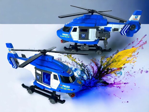 Rescue helicopter, POLICE with light and sound 1:16 