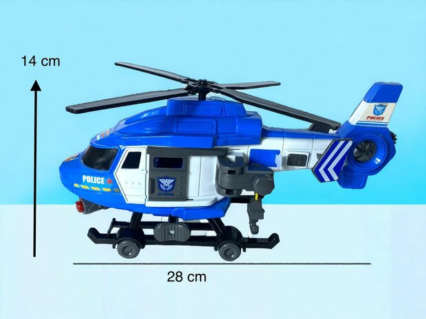 Rettungshubschrauber, POLIZEI mit Licht und Ton.