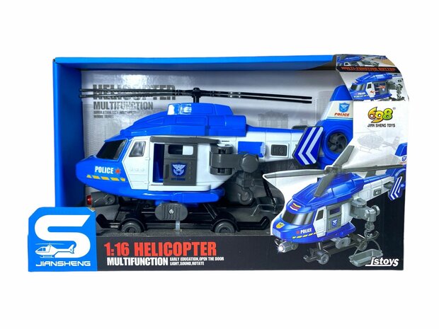 Rescue helicopter, POLICE with light and sound 1:16 