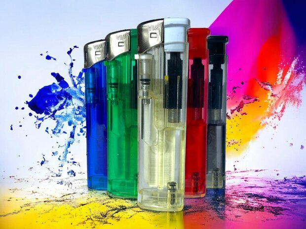 Lighters 50 pieces - refillable Transparent