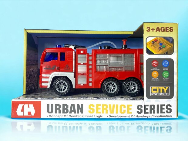 Brandweerauto met Waterpomp - CITY SERVICE BRANDWEERAUTO (21CM)