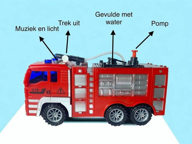 Fire Truck with Water Pump - CITY SERVICE FIRE CAR (21CM)