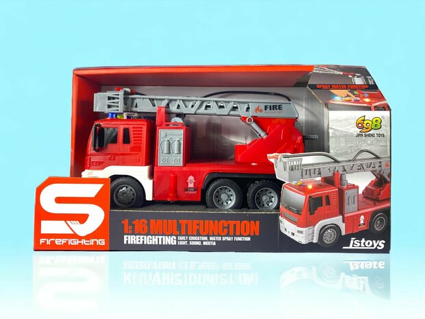 Spielzeug-Feuerwehrauto/Leiterwagen f&uuml;r Kinder 25 cm.
