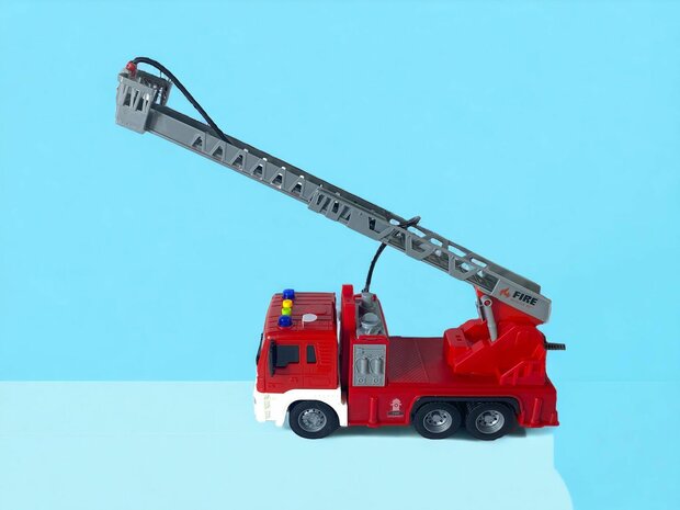 Speelgoed brandweerwagen/ladderwagen voor kinderen 25 cm.