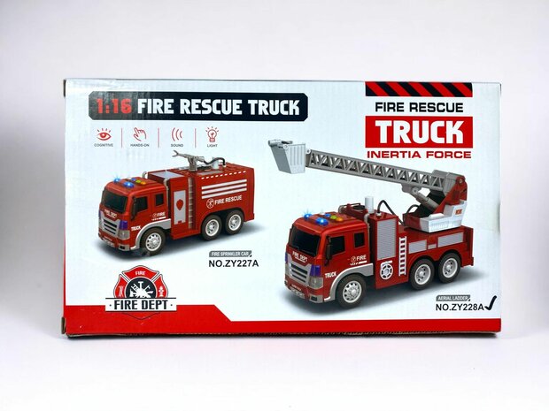 Jouet camion de pompiers/camion &eacute;chelle pour enfants 32 cm.