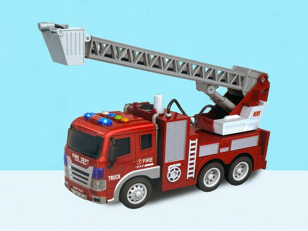 Spielzeug-Feuerwehrauto/Leiterwagen f&uuml;r Kinder 32 cm.