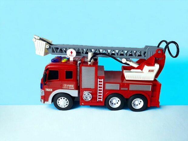 Jouet camion de pompiers/camion &eacute;chelle pour enfants 32 cm.