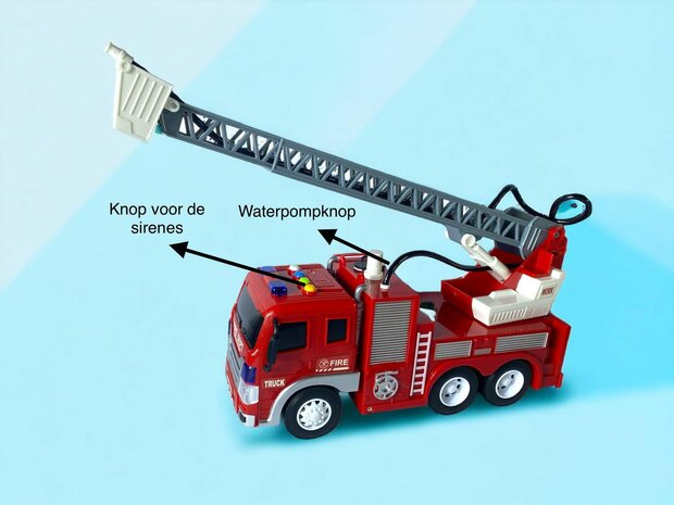 Speelgoed brandweerwagen/ladderwagen voor kinderen 32 cm.