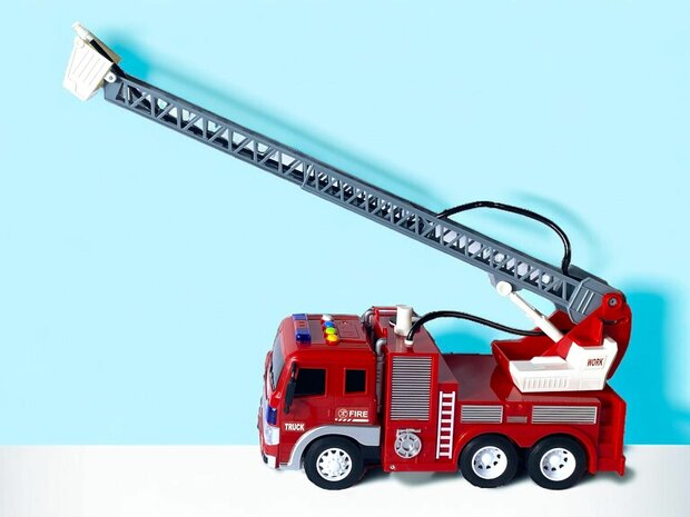 Jouet camion de pompiers/camion &eacute;chelle pour enfants 32 cm.