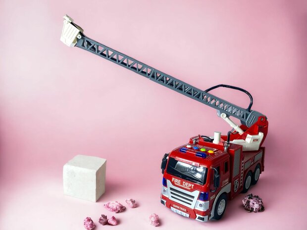 Jouet camion de pompiers/camion &eacute;chelle pour enfants 32 cm.