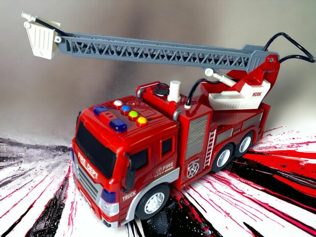 Jouet camion de pompiers/camion &eacute;chelle pour enfants 32 cm.