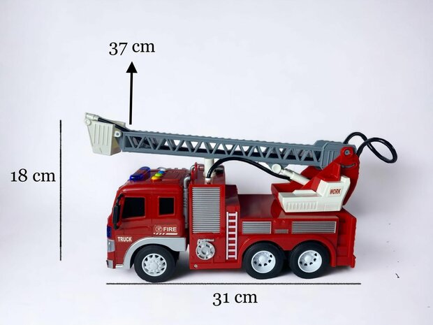 Jouet camion de pompiers/camion &eacute;chelle pour enfants 32 cm.