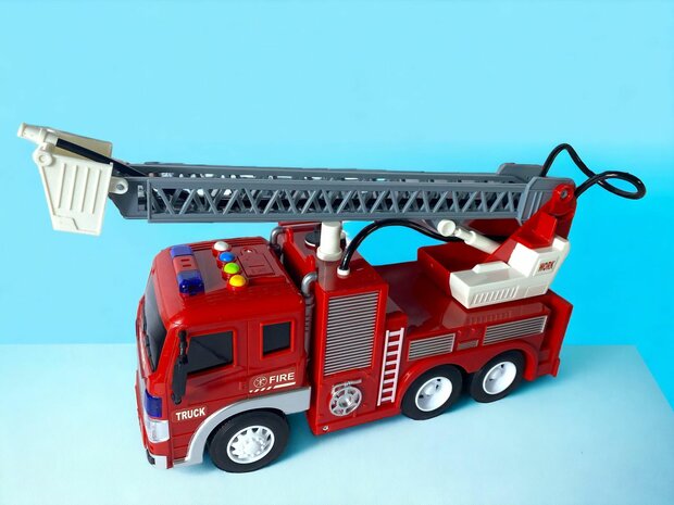 Speelgoed brandweerwagen/ladderwagen voor kinderen 32 cm.