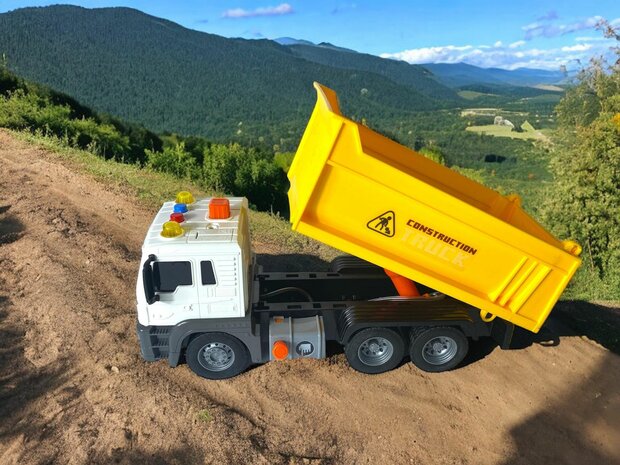 Arbeitsfahrzeugspielzeug mit Ladeplattform - Kippmulde - mit Licht und Ton 25CM