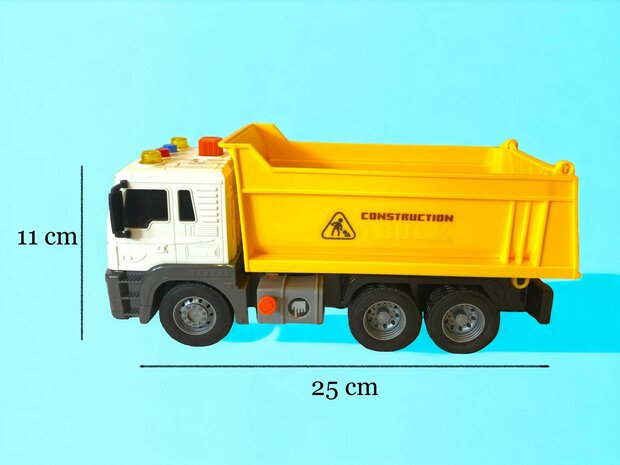 Work vehicle toy with loading platform - tipping body - with light and sound 25CM