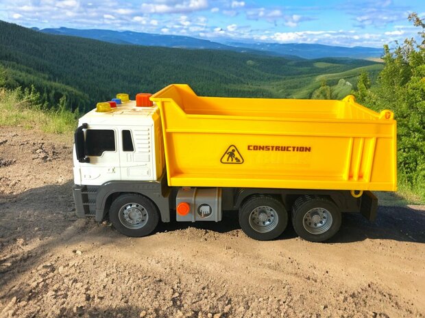 Arbeitsfahrzeugspielzeug mit Ladeplattform - Kippmulde - mit Licht und Ton 25CM