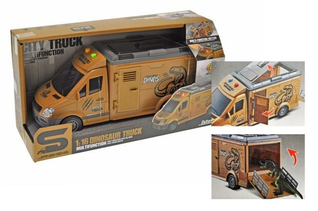 Dinosaurus vrachtauto - Dinos truck - Met Licht en Geluid 27cm