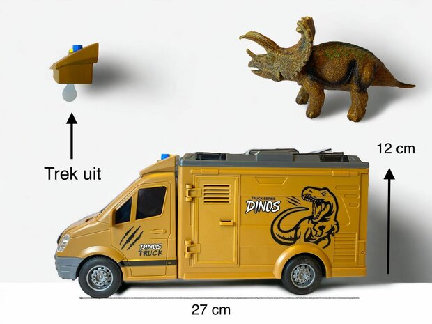 Dinosaurus vrachtauto - Dinos truck - Met Licht en Geluid 27cm