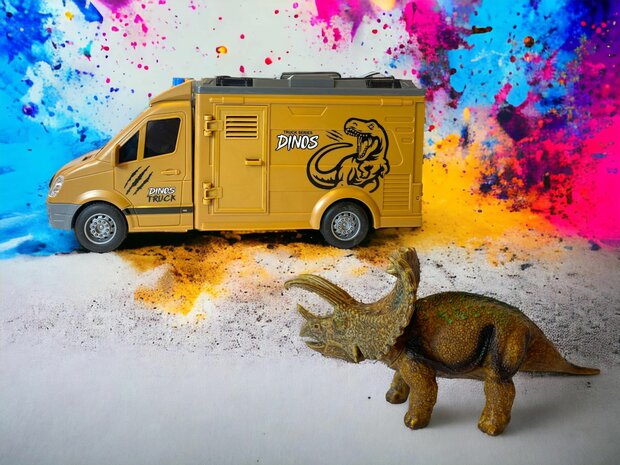 Dinosaurus vrachtauto - Dinos truck - Met Licht en Geluid 27cm