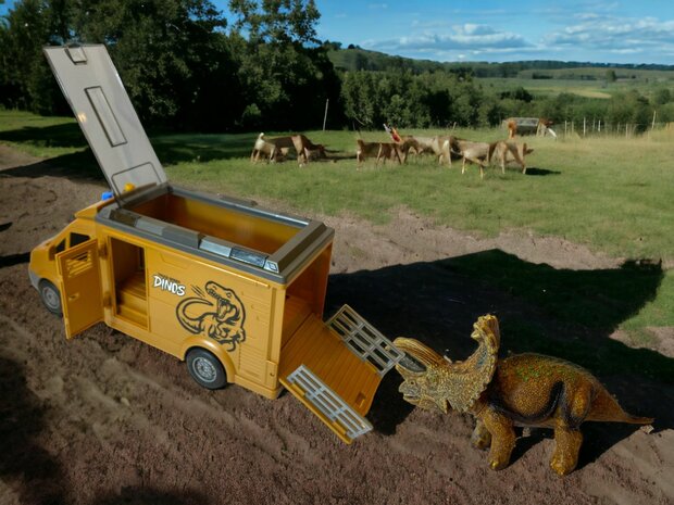 Camion dinosaure - Camion Dinos - Avec lumi&egrave;re et son 27cm