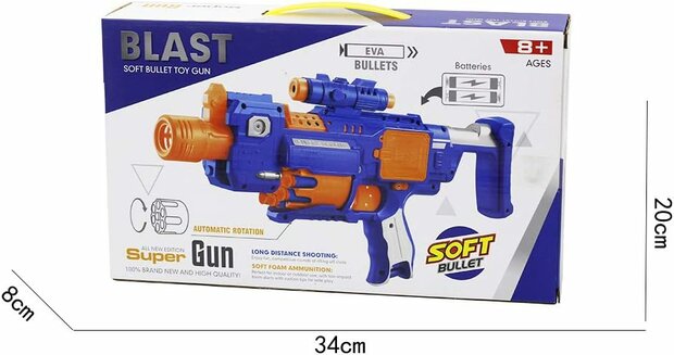 Electric foam soft bullet toy gun, 20 special darts.